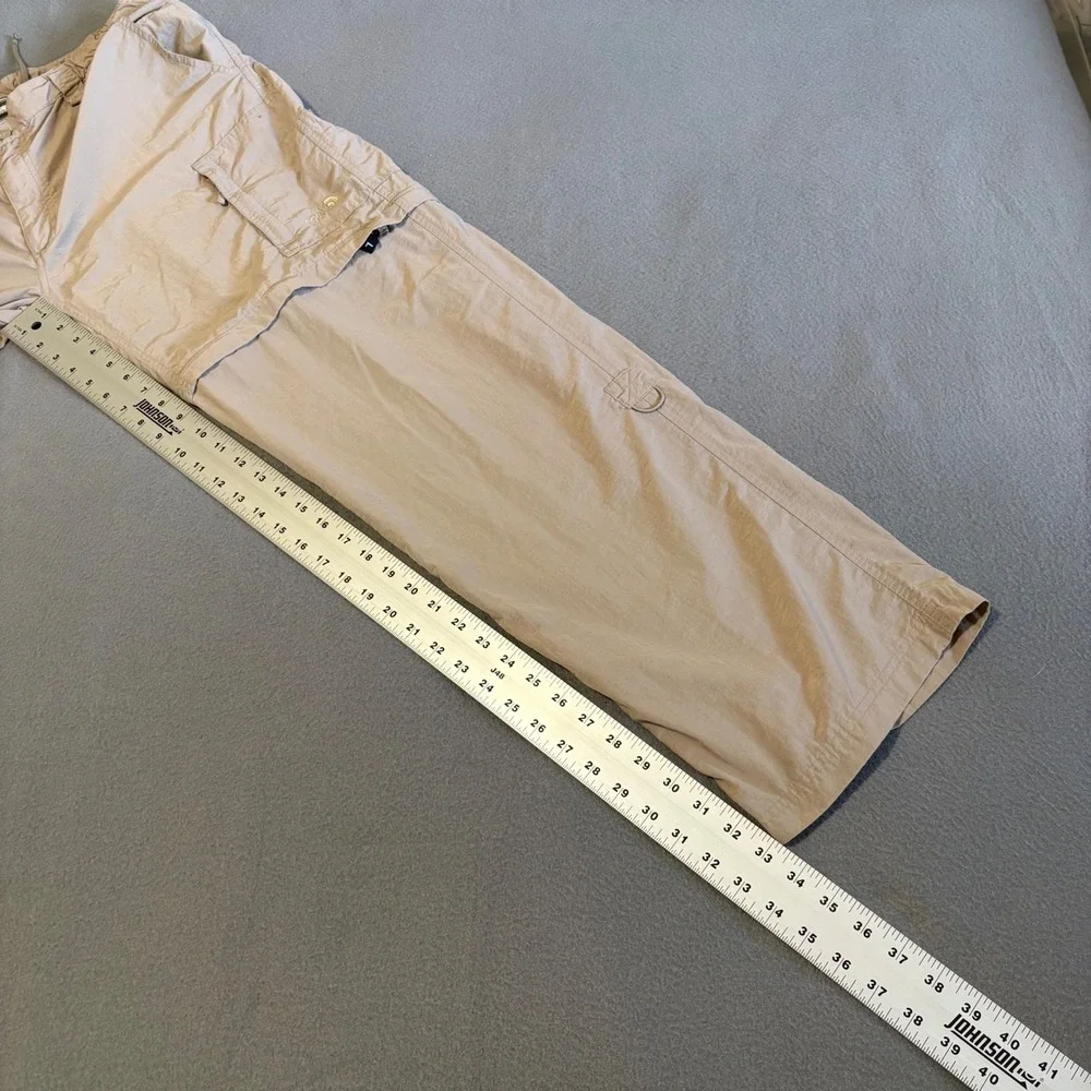 The North Face Convertible Cargo Pants Mens XL 38x34 Khaki Hiking Zip Off Nylon